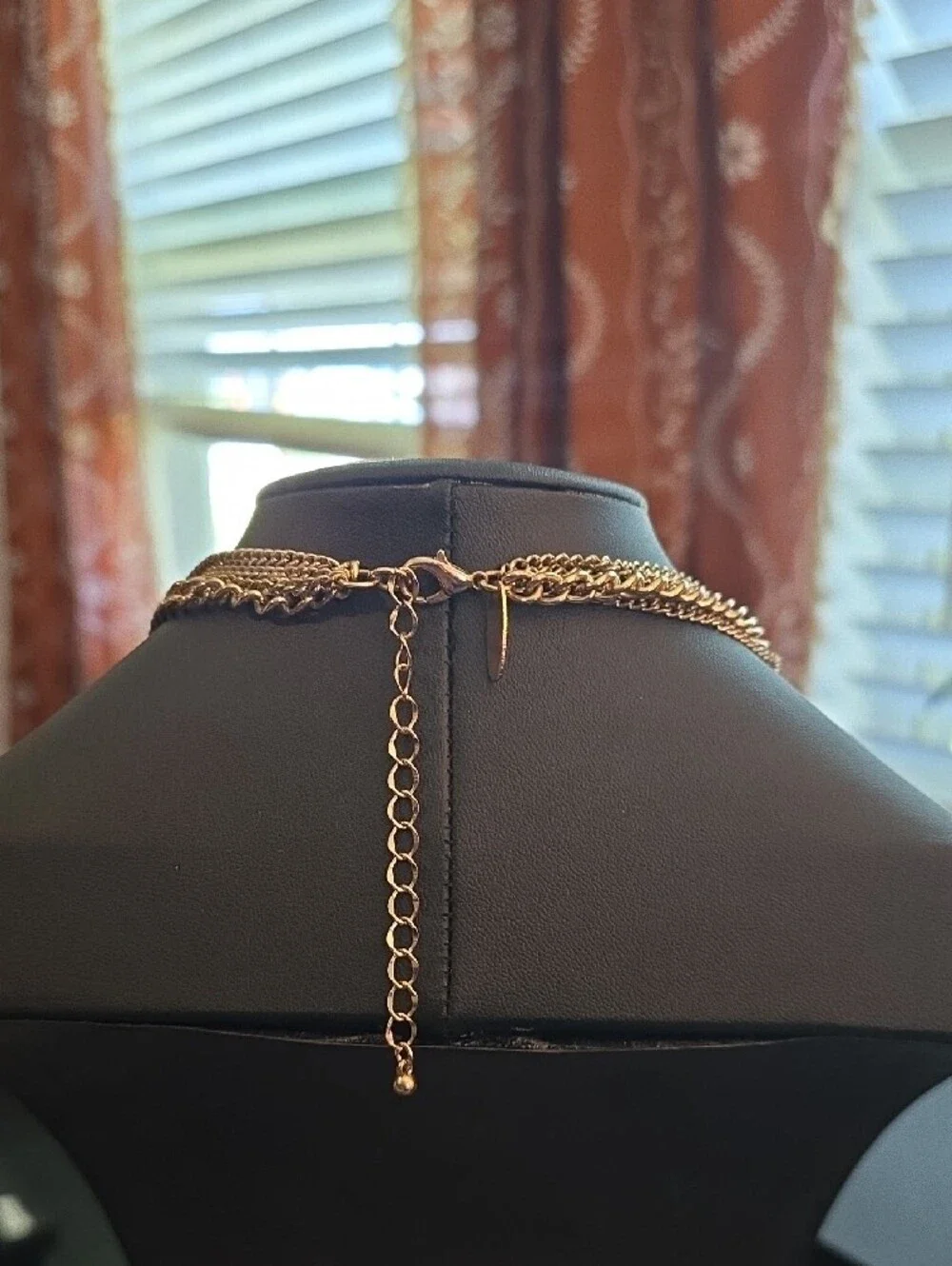 Layered Gold Chain Necklace with Coral and Turquoise Beads